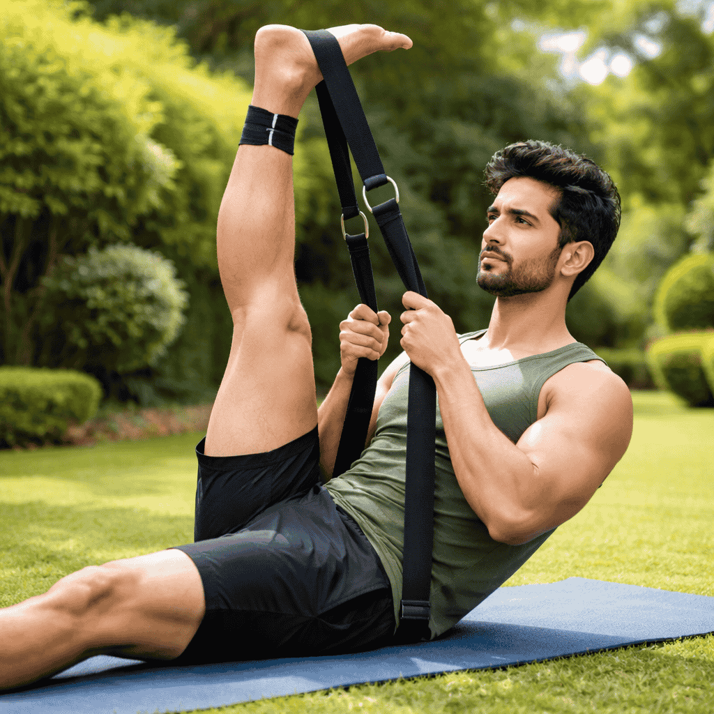 guy black yoga strap